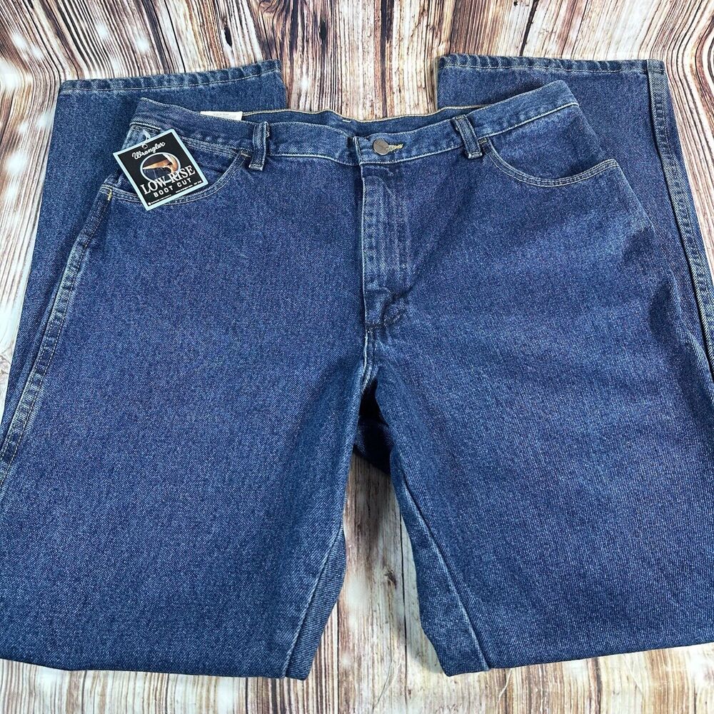Vintage Wrangler COWBOY CUT Size 15 High Rise Jeans Denim Pants USA Made 35x32 - Picture 2 of 11